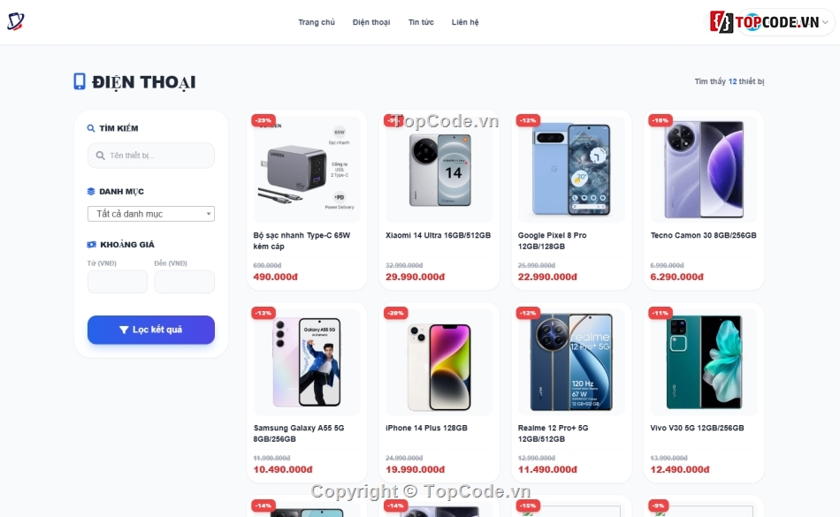 Website php,php bán diện thoại,Web điện thoại
